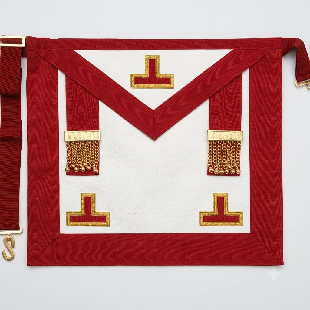 Worshipful Master Scottish Rite Apron - Red Moire