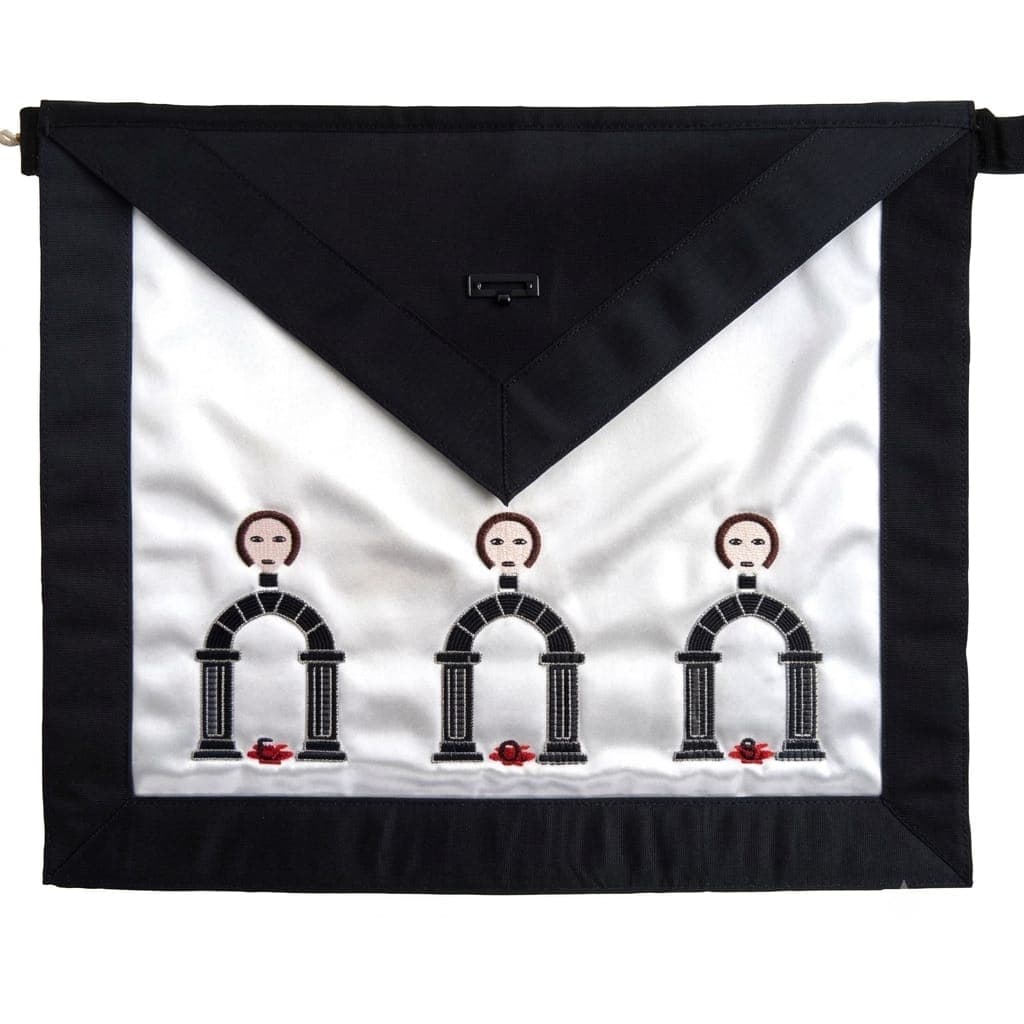 10th Degree Scottish Rite Apron - White with Black Embroidery