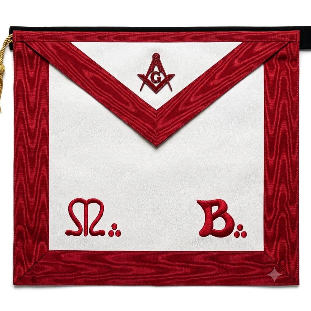 Master Mason Scottish Rite Apron - Red Moire