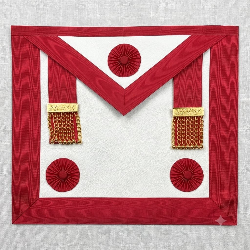 Master Mason Scottish Rite Apron - Turquoise Moire with Rosettes