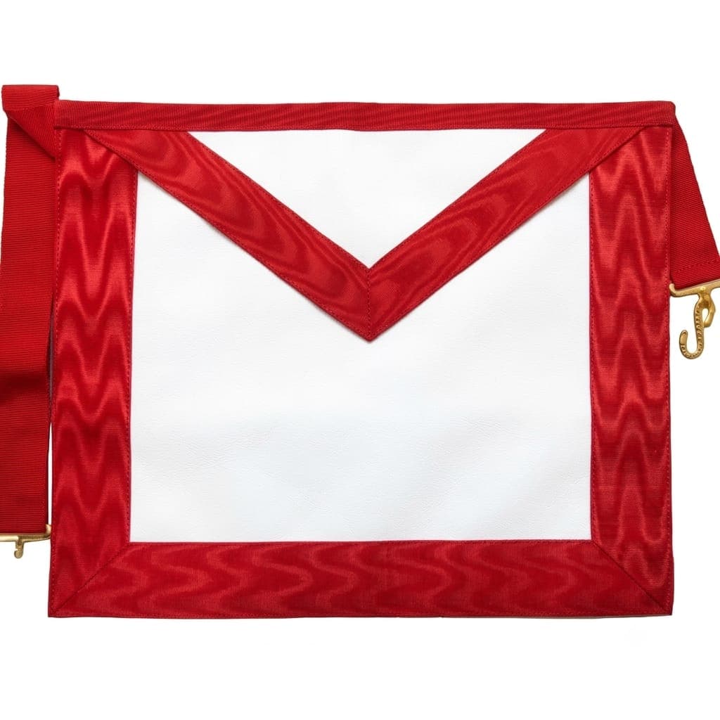 Scottish Rite Apron - White & Red Moire Ribbon