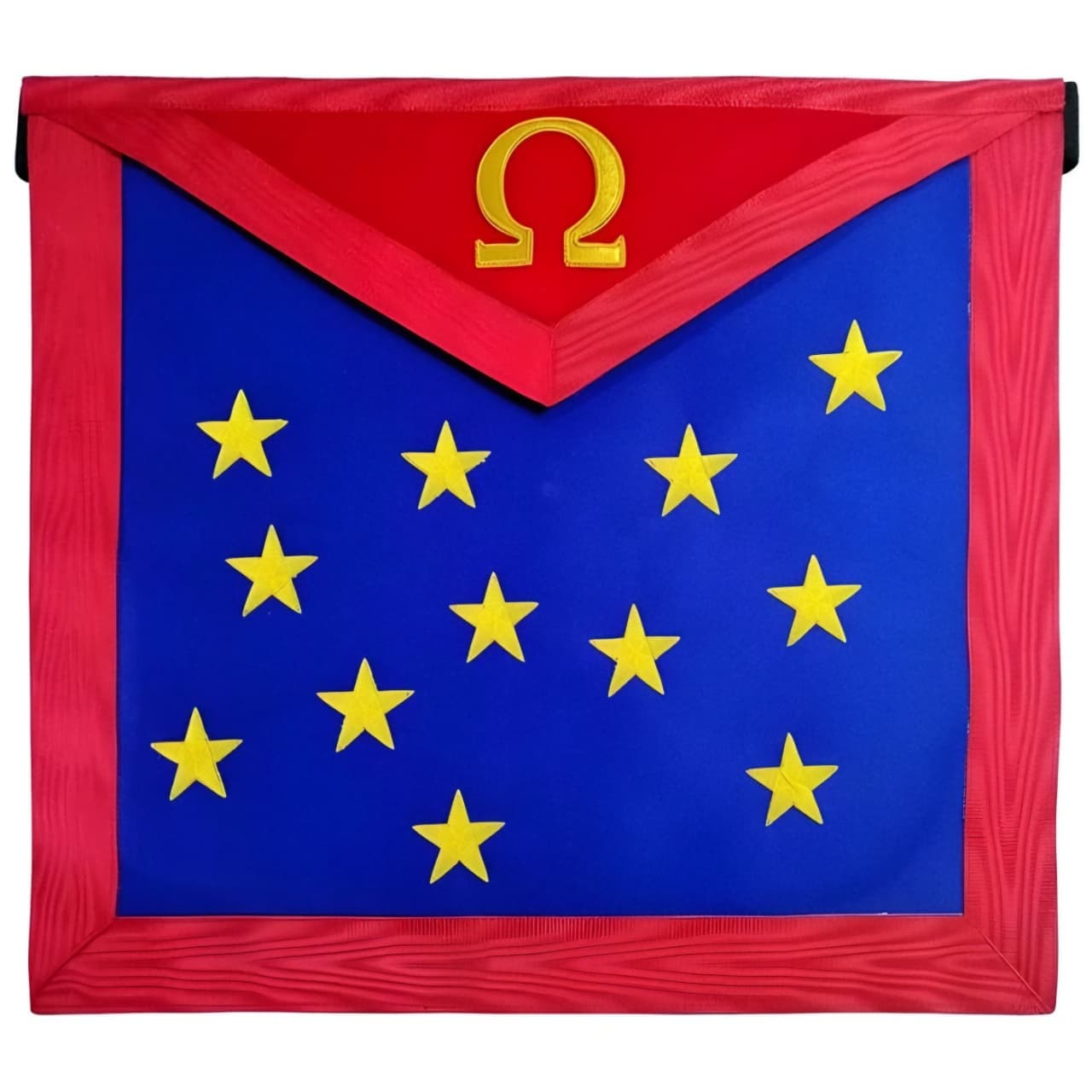 19th Degree Scottish Rite Apron | Golden Stars & Omega Sign Masonic Regalia