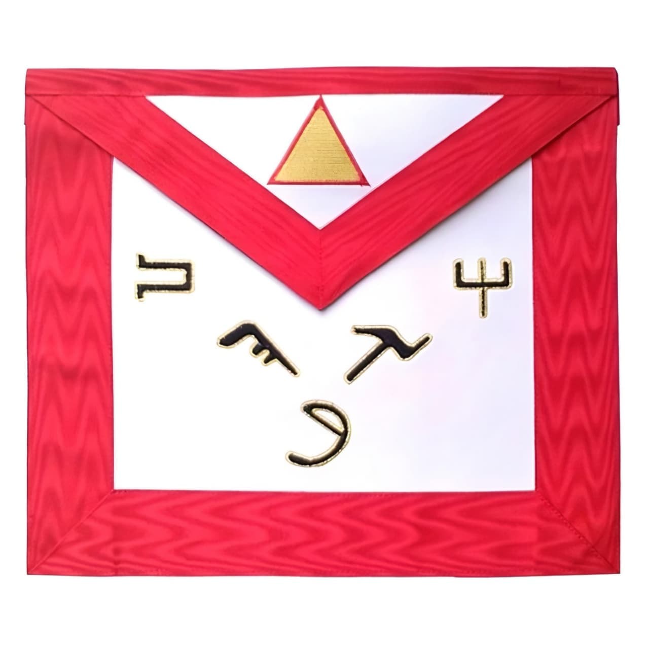 6th Degree Scottish Rite Apron | White & Red Moire Masonic Regalia