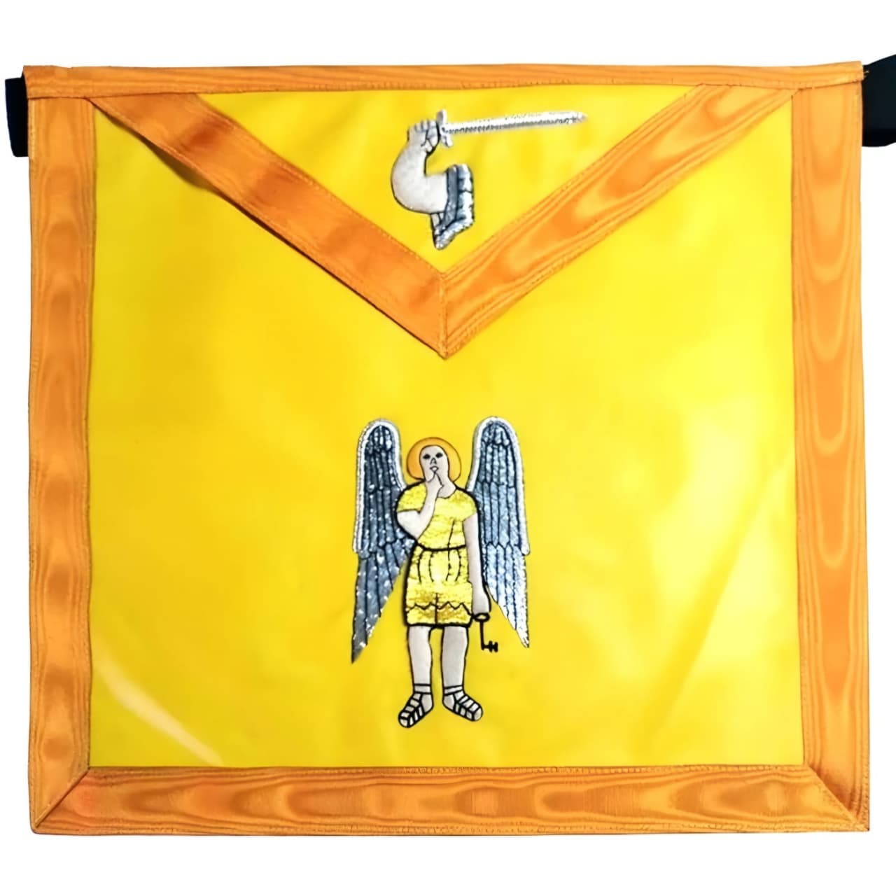 21st Degree Scottish Rite Apron | Yellow with Gold Moire Masonic Regalia