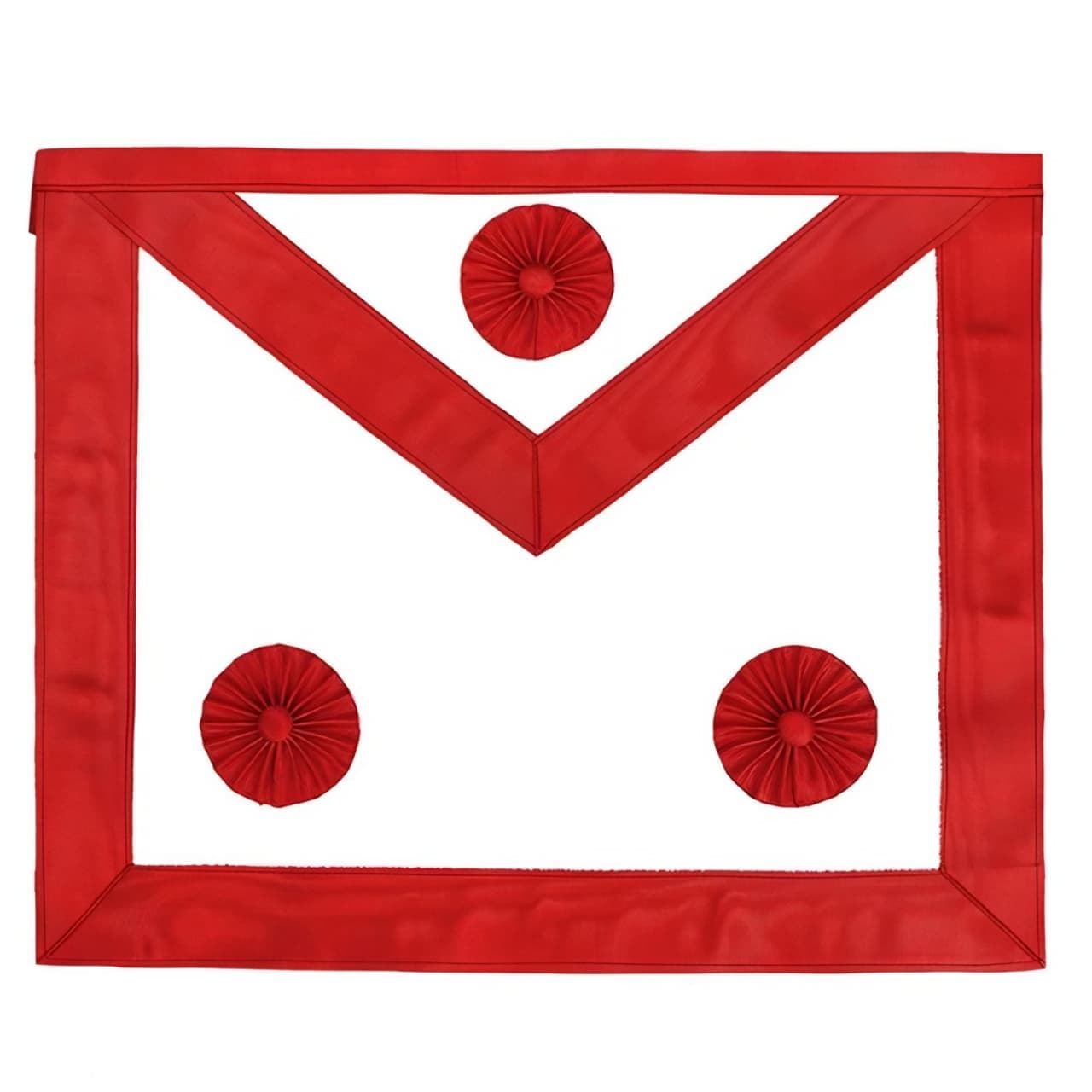 Master Mason Scottish Rite Apron – Red with Three Red Rosettes
