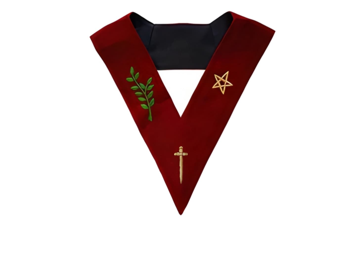 Tyler Scottish Rite Officer Collar - Maroon Velvet